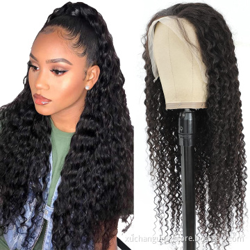 Cheap Hair Water Wave Virgin Cuticle Aligned 13*4 Closure Lace Front Wig Remy Brazilian Human Hair 13*4 Lace Wigs Water Wave